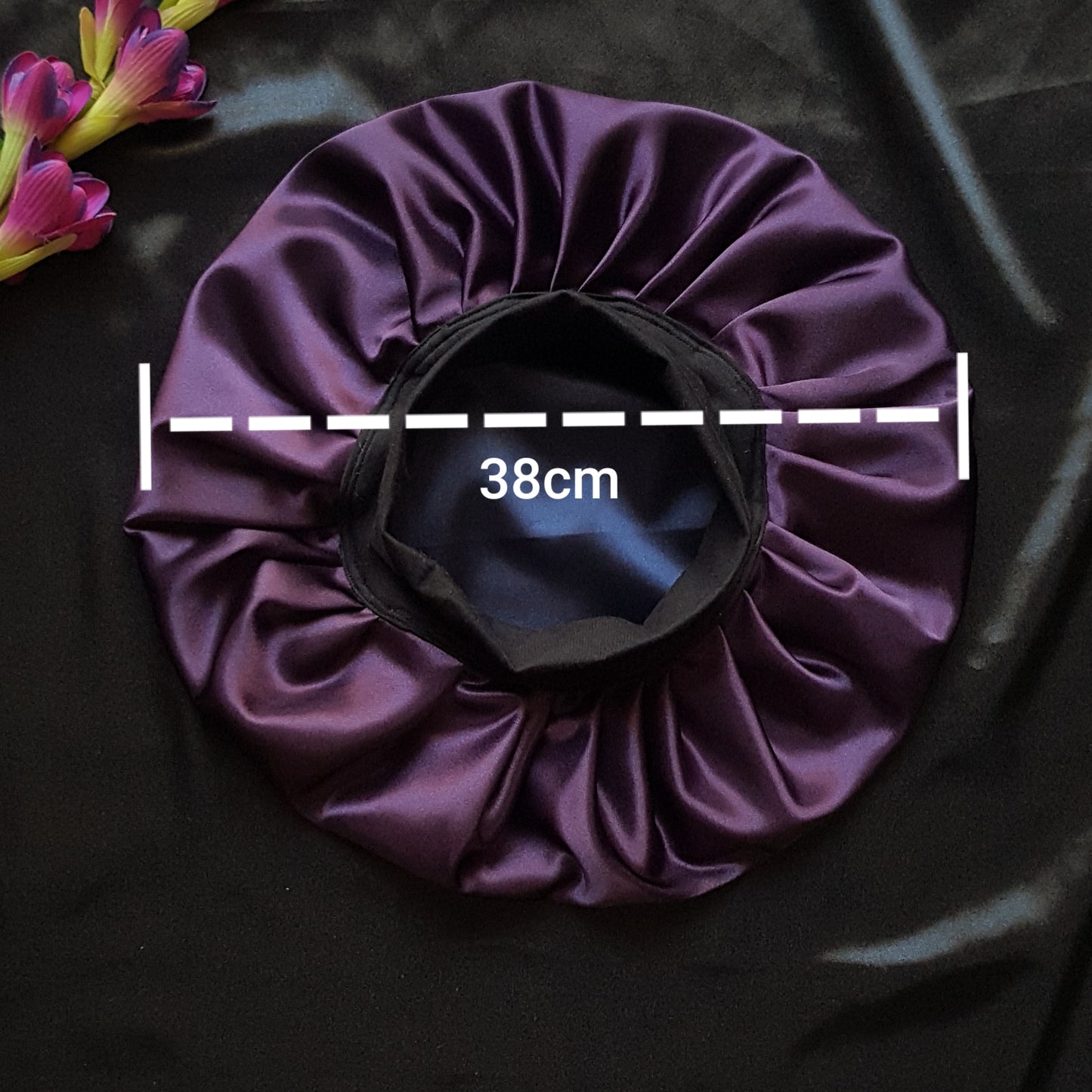 Bonnet -Aubergine- +2 chouchous cadeau