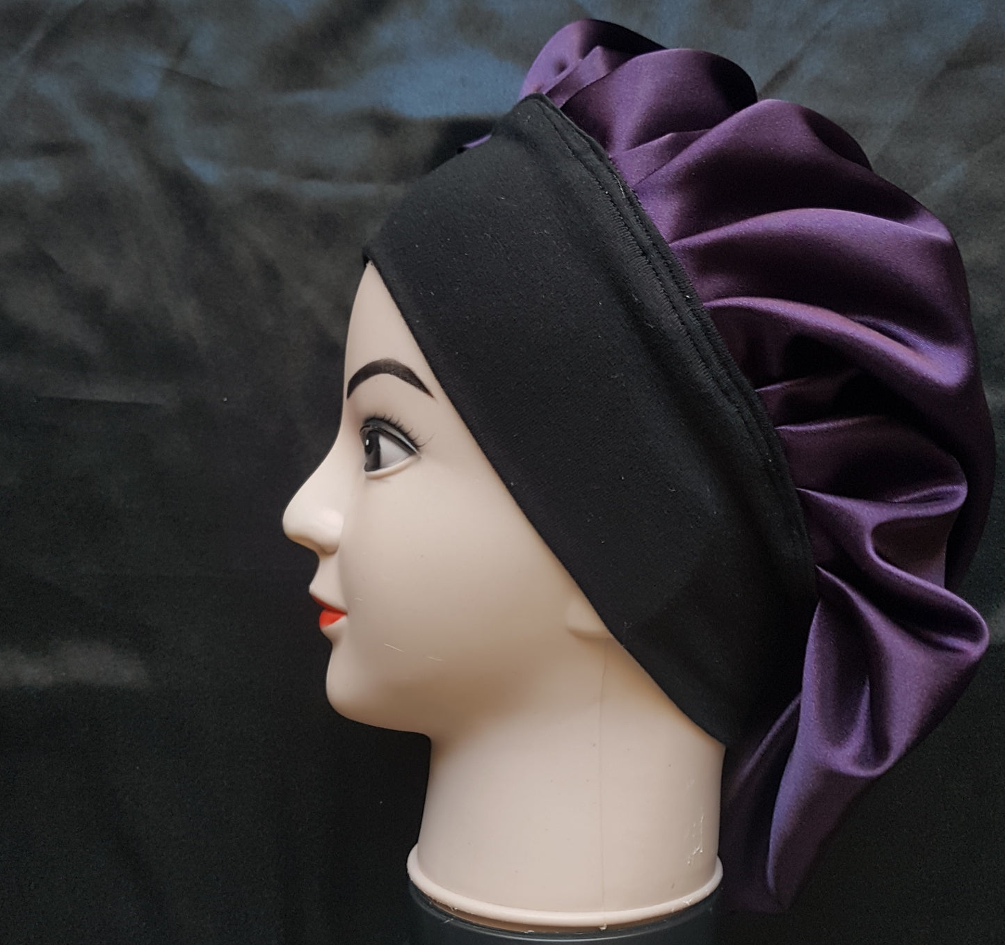Bonnet -Aubergine-  +2 chouchous cadeau